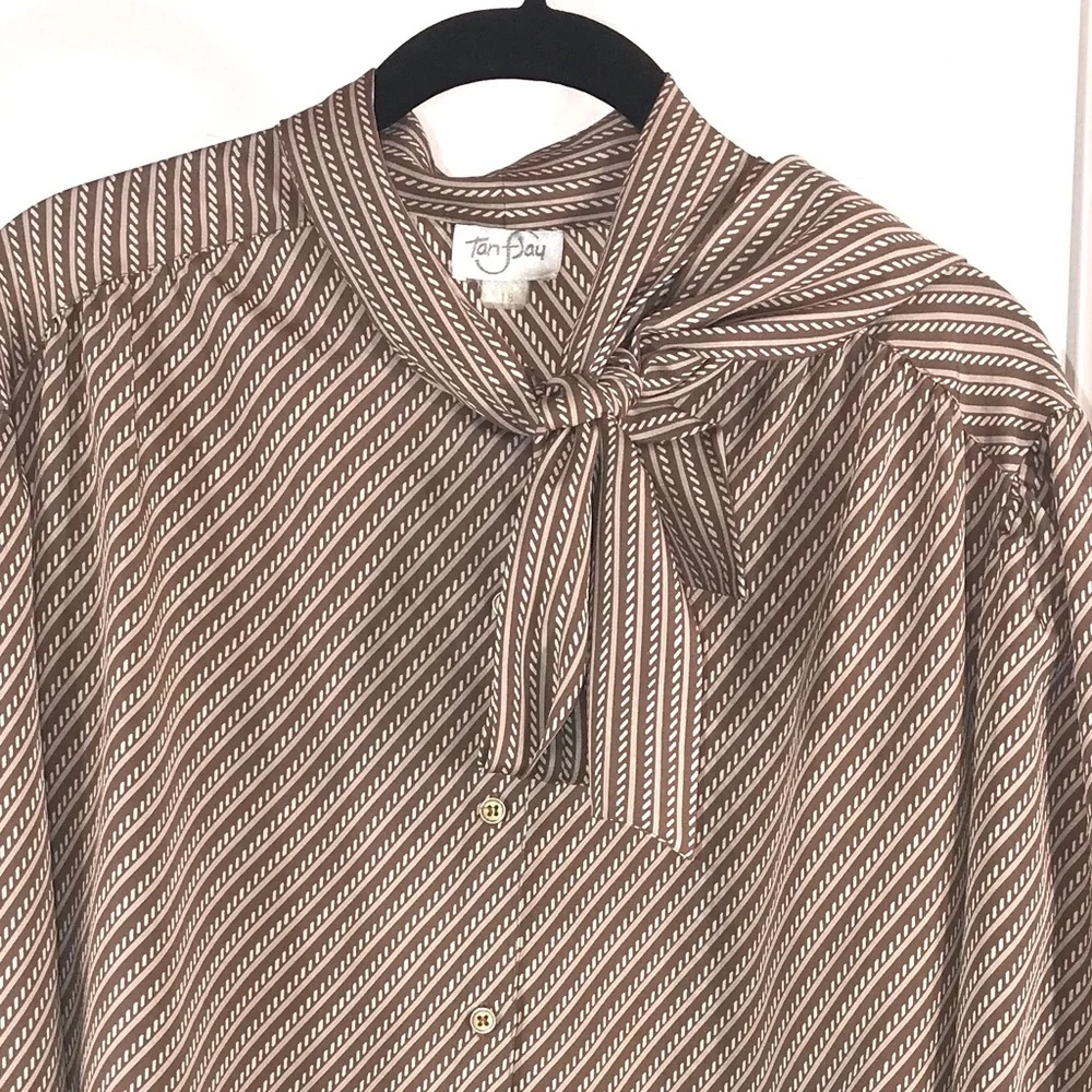 Vintage TanJay Stripes Blouse, Size 2X